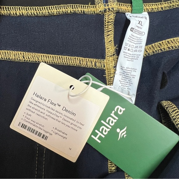 Halara Jeans Womens XL Blue Wide Leg Baggy Dark Wash Flex Denim NEW - Picture 6 of 7